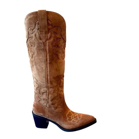 STUART WEITZMAN Felix Boots Brown Suede Made in Spain Size 37.5 | US 7 New - Picture 3 of 16